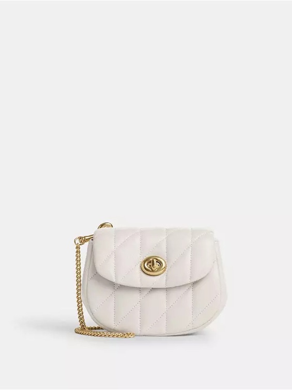 RARE,NEW! NO CHAIN,JUST THE BAG!Coach Turnlock Cream Lambskin Mini Bag/Card Case - Picture 3 of 5